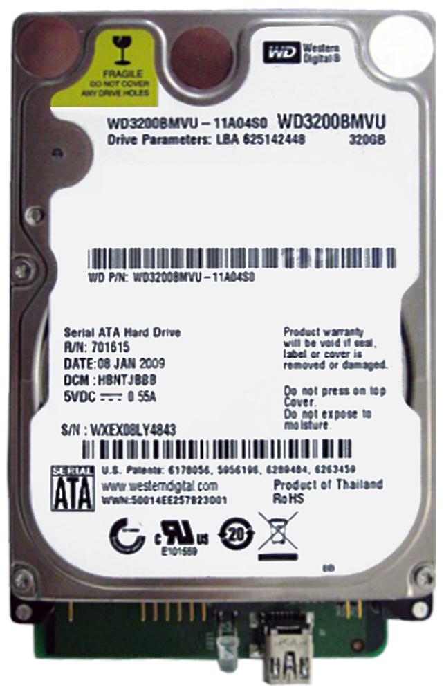WD3200BMVU-11A04S0 Western Digital 320GB 5400RPM USB 2.0 8MB Cache 2.5-inch Internal Hard Drive