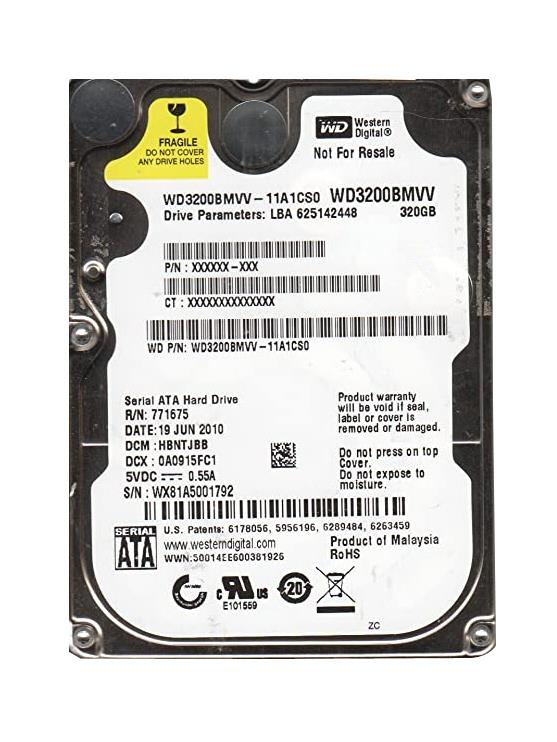 WD3200BMVV-11A1CS0 Western Digital 320GB 5400RPM USB 2.0 2.5-inch Internal Hard Drive