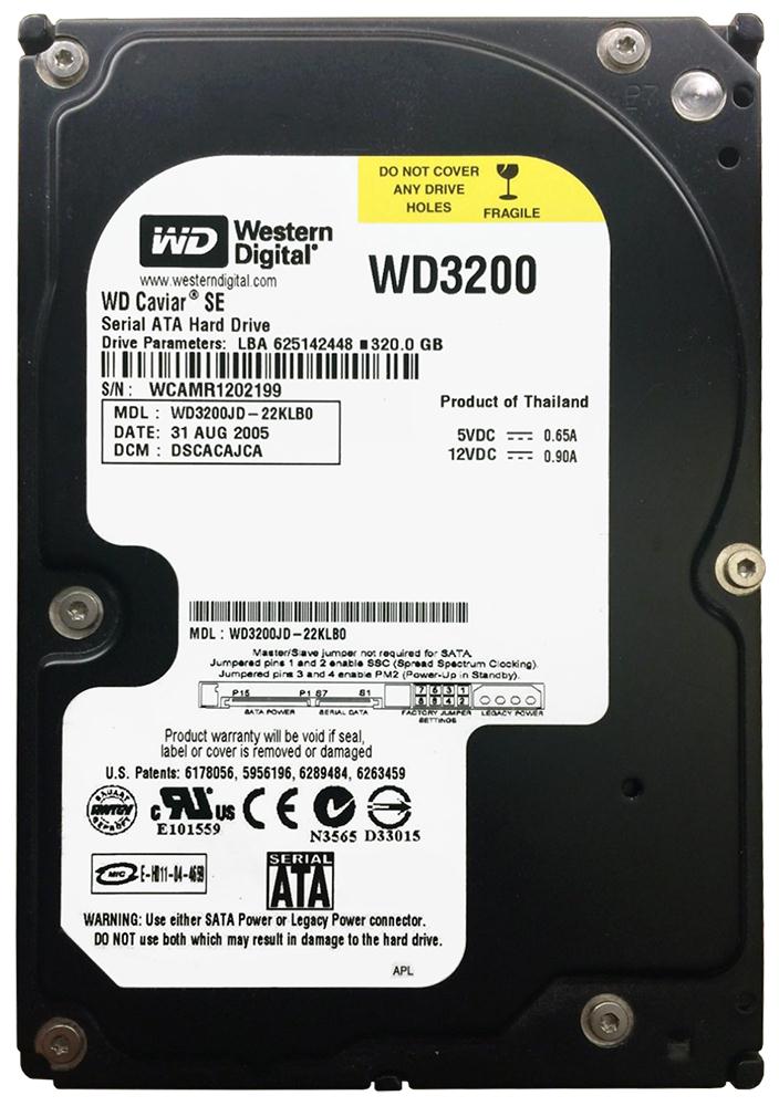 WD3200JD-22KLB0 Western Digital Caviar SE 320GB 7200RPM SATA 1.5Gbps 8MB Cache 3.5-inch Internal Hard Drive