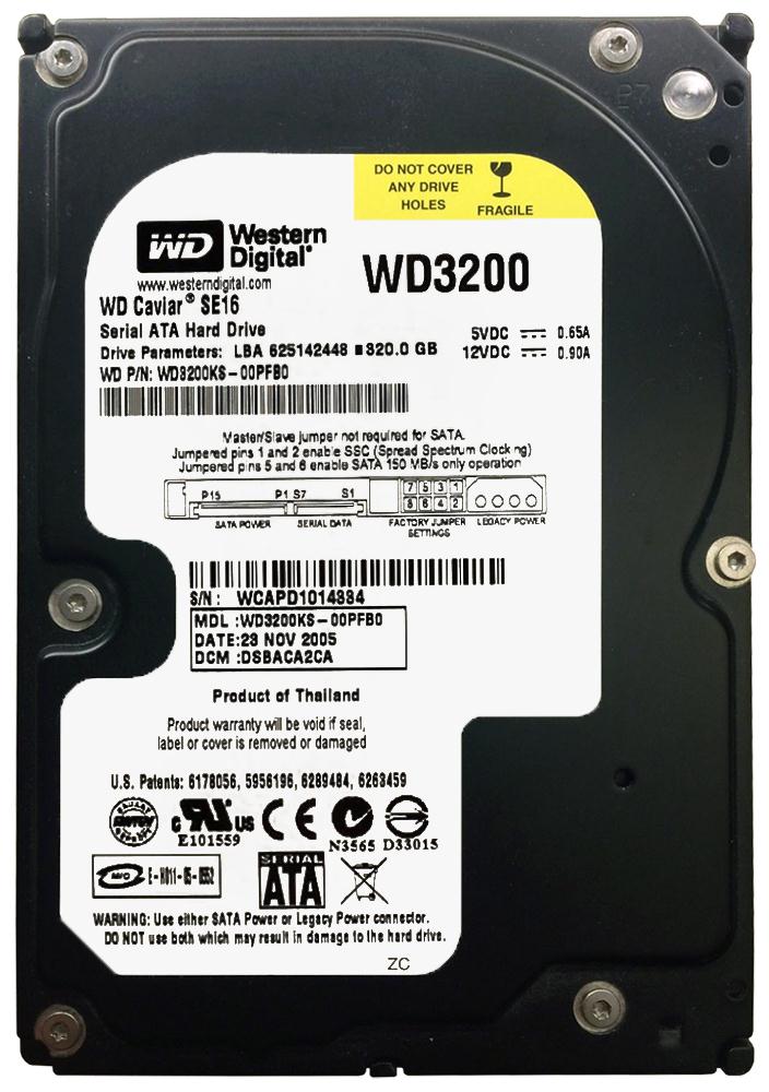 Disque Dur Interne Western Digital Caviar – 320 Go – Interface ESATA – Occasion