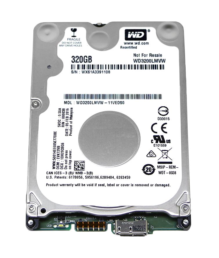 WD3200LMVW Western Digital 320GB 5400RPM USB 3.0 2.5-inch Internal Hard Drive