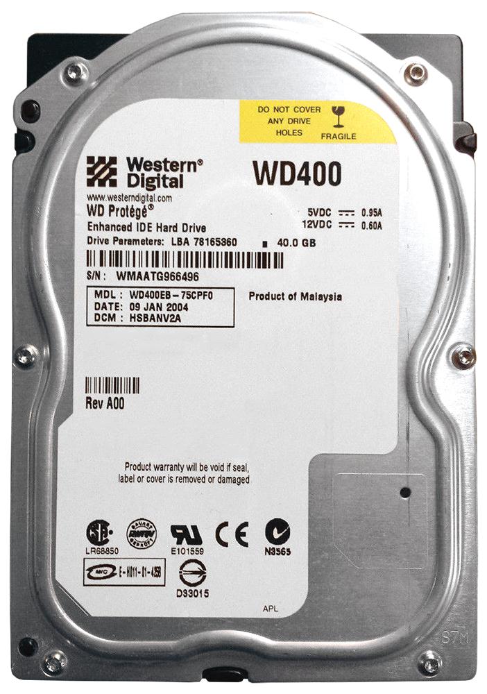 WD400EB Western Digital Protege 40GB 5400RPM ATA-100 2MB Cache 3.5-inch Internal Hard Drive
