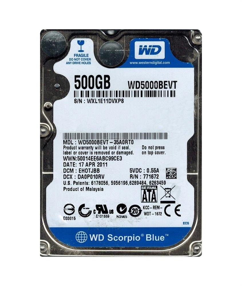 Carte PCB contrôleur WD5000BEVT-00SCST0 disques durs Carte PCB contrôleur WD5000BEVT-00SCST0 disques durs