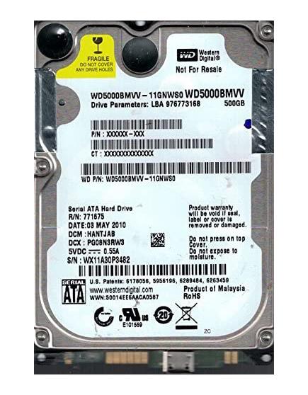 WD5000BMVV-11GNWS0 Western Digital 500GB 5400RPM USB 2.5-inch Internal Hard Drive