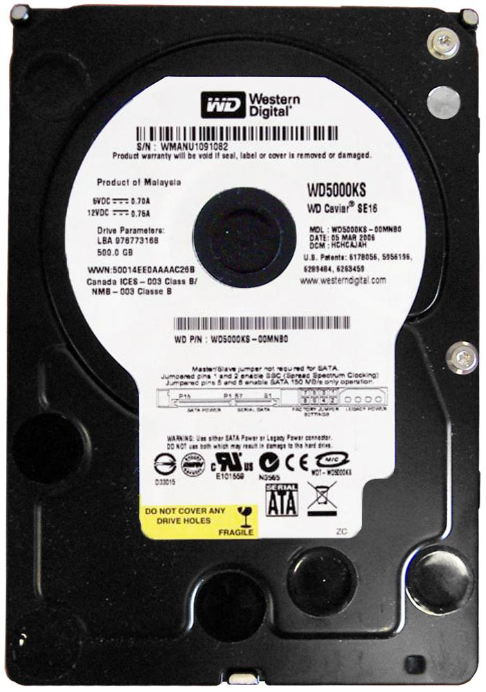 WD5000KS Western Digital Caviar SE16 500GB 7200RPM SATA 3Gbps 16MB Cache 3.5-inch Internal Hard Drive