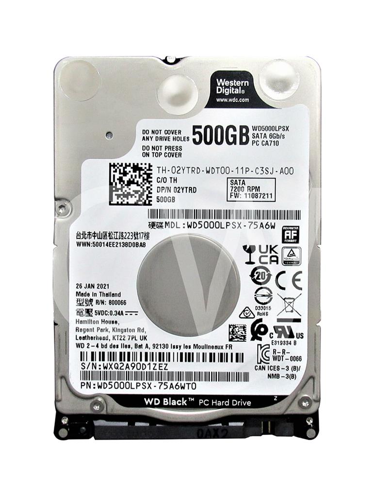 WD Black 500GB 2.5" Internal Hard Drive - Super Fast 7200 RPM SATA For Gaming & Creative Work