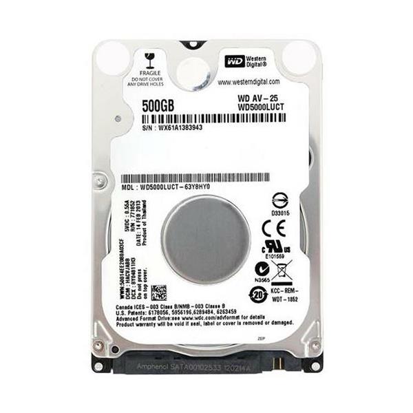WD5000LUCT-63Y8HYO Western Digital AV-25 500GB 5400RPM SATA 3Gbps 16MB Cache 2.5-inch Internal Hard Drive