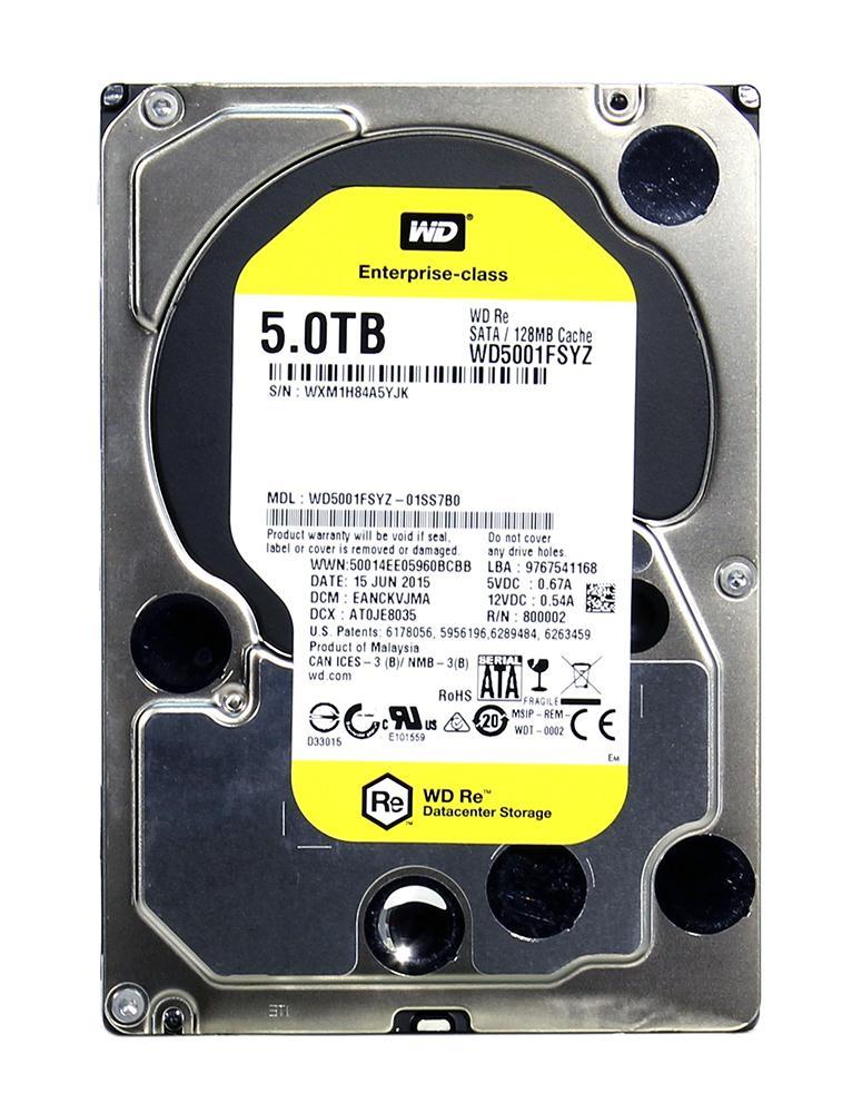 WD5001FSYZ-RF Western Digital Re 5TB 7200RPM SATA 6Gbps 128MB Cache 3.5-inch Internal Hard Drive