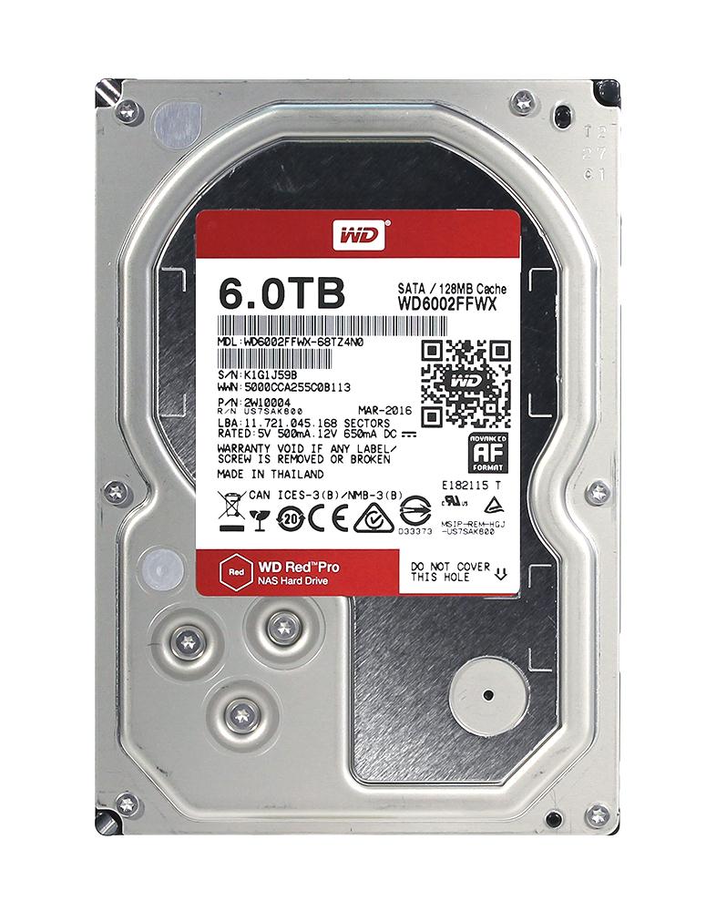 WD6002FFWX-68TZ4N0 Western Digital Red Pro 6TB 7200RPM SATA 6Gbps 128MB Cache 3.5-inch Internal Hard Drive