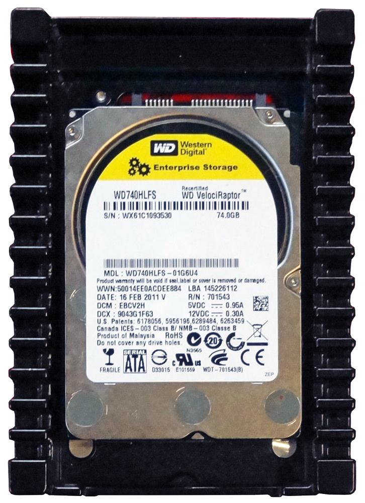 WD740HLFS-01G6U4 Western Digital VelociRaptor 74GB 10000RPM SATA 3Gbps 16MB Cache 3.5-inch Internal Hard Drive