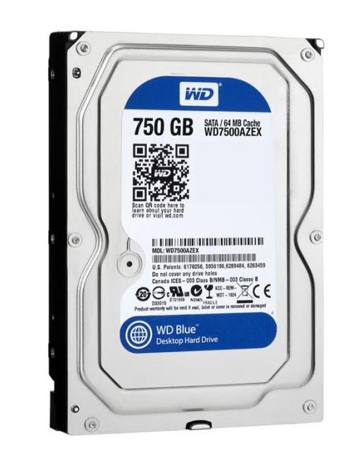WD7500AZEX-00BN5A0 Western Digital Caviar Blue 750GB 7200RPM SATA 6Gbps 64MB Cache 3.5-inch Internal Hard Drive
