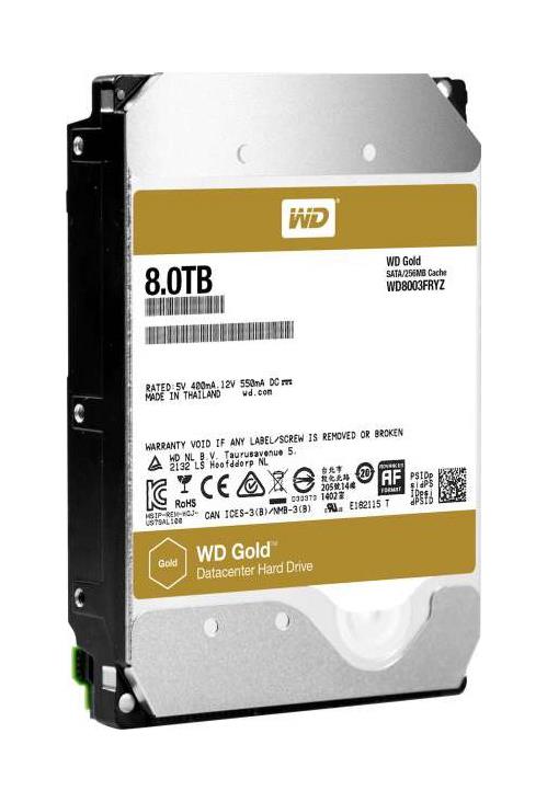 WD8003FRYZ Western Digital Gold 8TB 7200RPM SATA 6Gbps 256MB Cache 3.5-inch Internal Hard Drive