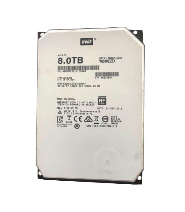 WD80EZZX Western Digital Red 8TB 5400RPM SATA 6Gbps 128MB Cache 3.5-inch Internal Hard Drive