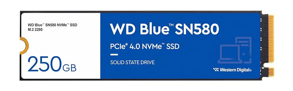 WDS250G3B0E Western Digital WD Blue SN580 250GB PCI Express NVMe 4.0 x4 M.2 2280 SSD
