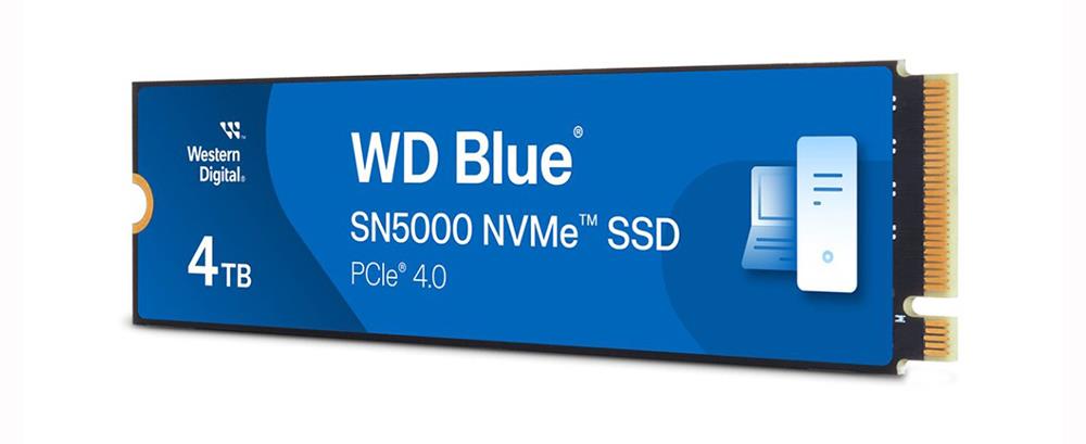 WDS400T4B0E-00BKY0 Western Digital WD Blue SN5000 4TB SATA 6Gbps PCI-Express 4.0 x4 NVMe M.2 2280 Internal Solid State Drive (SSD)