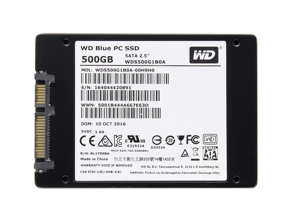 WDS500G1B0A-00H9H0 Western Digital Blue 500GB SATA 6Gbps 2.5-inch Internal Solid State Drive (SSD)