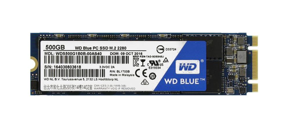 WDS500G1B0B-00AS40 Western Digital Blue 500GB SATA 6Gbps M.2 2280 Internal Solid State Drive (SSD)