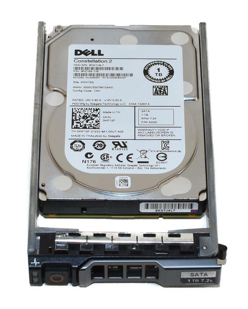 WF12F Dell 1TB 7200RPM SATA 6Gbps Hot Swap 64MB Cache 2.5-inch Internal Hard Drive