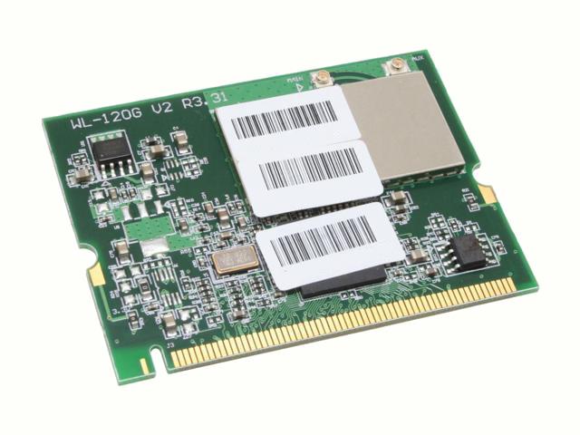 WL-120GV2 ASUS 802.11 B/g Mini PCI Card 2.4GHz Up To 54mbps 64/128-bit Wep Wpa2 Including