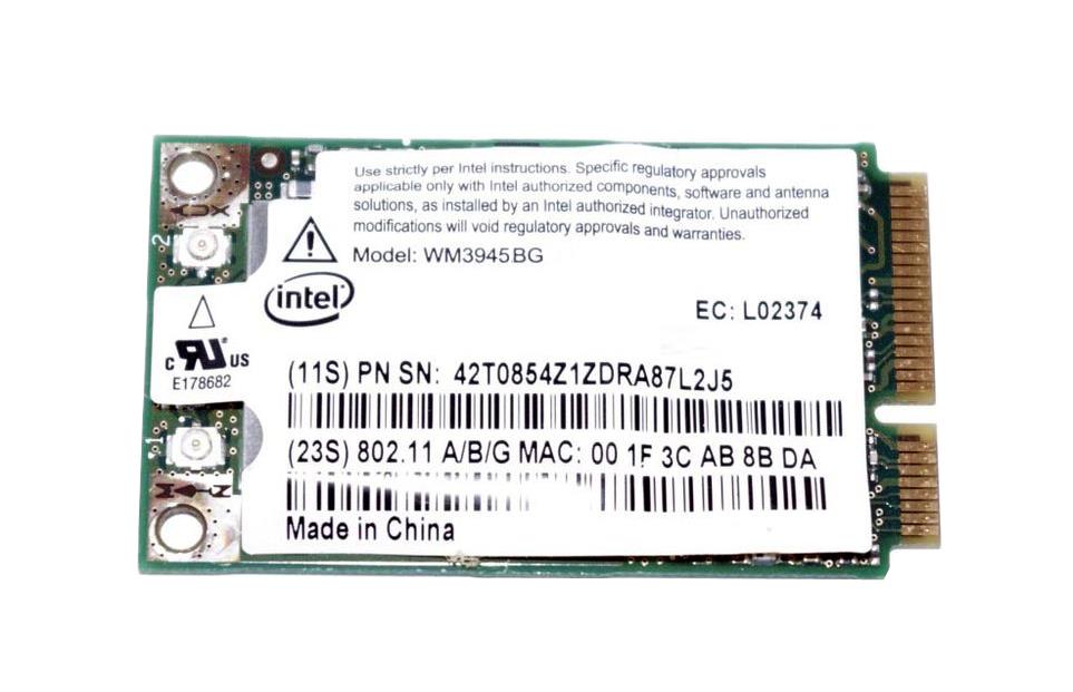WM3945BG Intel PRO/Wireless 3945ABG 2.4GHz 54Mbps IEEE 802.11a/b/g Mini PCI Express Wireless Network Adapter