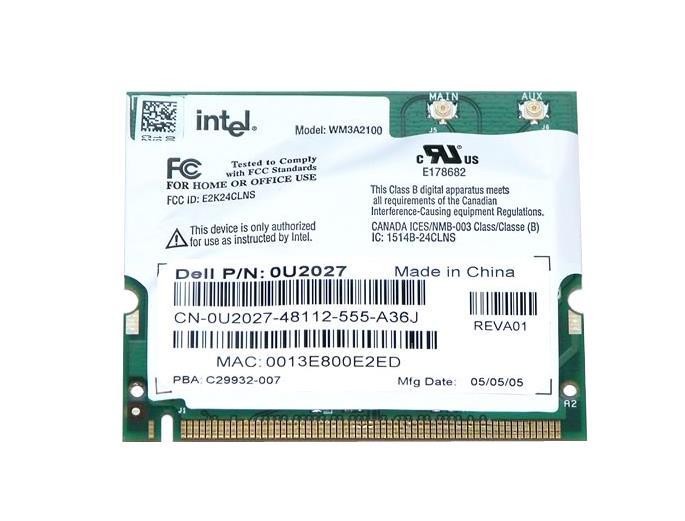 WM3A2100 Intel PRO/Wireless 2100 2.4GHz 11Mbps IEEE 802.11b Mini PCI Type 3A Wireless Network Adapter