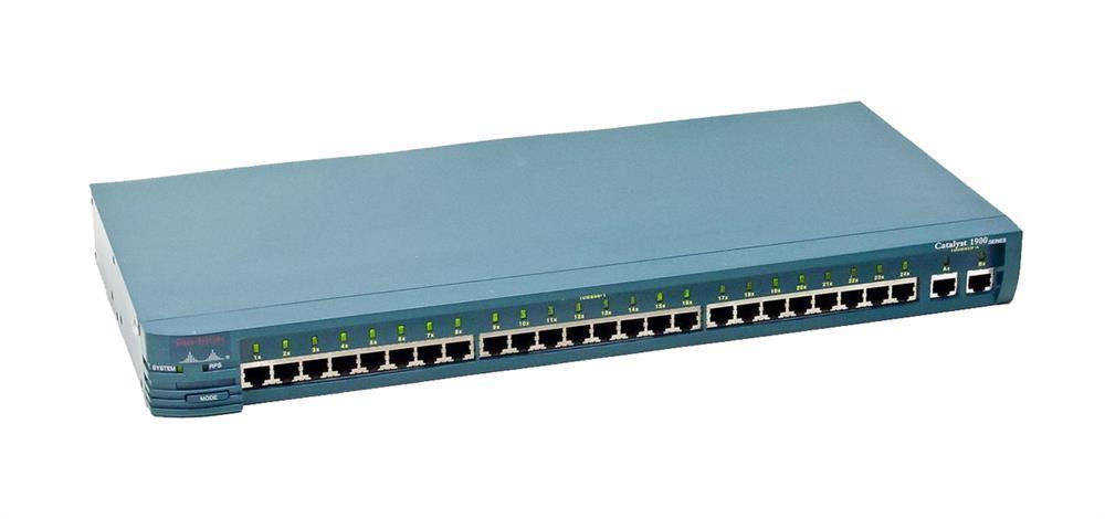 WS-C1924-EN-DC Cisco Catalyst 1924 Series 24-Ports 10Base-T Managed Switch with 2x 100Base-TX Ports 48 volt DC Power Supply Enterprise Edition (Refurbished)