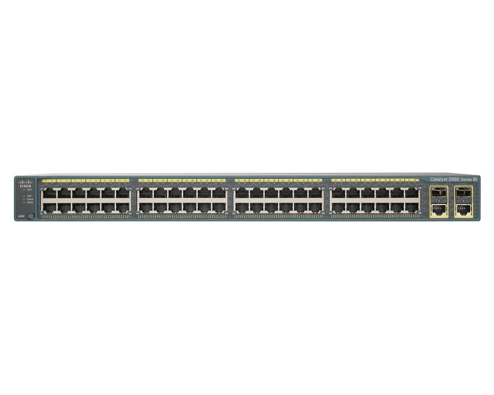 WS-C2960+48TC-S Cisco Catalyst 2960-48tc 48-Ports 10/100/1000Base-T RJ-45 Manageable Layer2 Fast Ethernet Switch with 2x Gigabit Ethernet Uplink Ports and 2x Shared SFP Slots (Refurbished)
