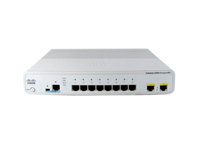 WS-C2960CPD-8PT-L Cisco 8-Ports 10/100/1000Base-T RJ-45 PoE USB Manageable Layer2 Desktop, Rack-mountable and Wall Mountable Switch with 2x Gigabit Ethernet Uplink Ports (Refurbished)