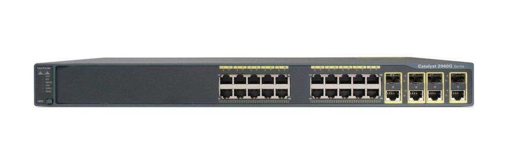 WS-C2960G-24TC-L Cisco Catalyst 2960 Series 20-Ports 10/100/1000 RJ-45 Manageable Layer2 Rack-Mountable Switch with 4x Dual-Purpose SFP Ports (Refurbished)