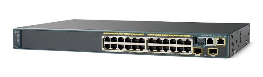 WS-C2960S-24PD-L Cisco Catalyst 24-Ports 10/100/1000 RJ-45 PoE Manageable Layer2 Rack-mountable 1U Stackable Ethernet Switch with 2x 10 Gigabit SFP+ Ports (Refurbished)