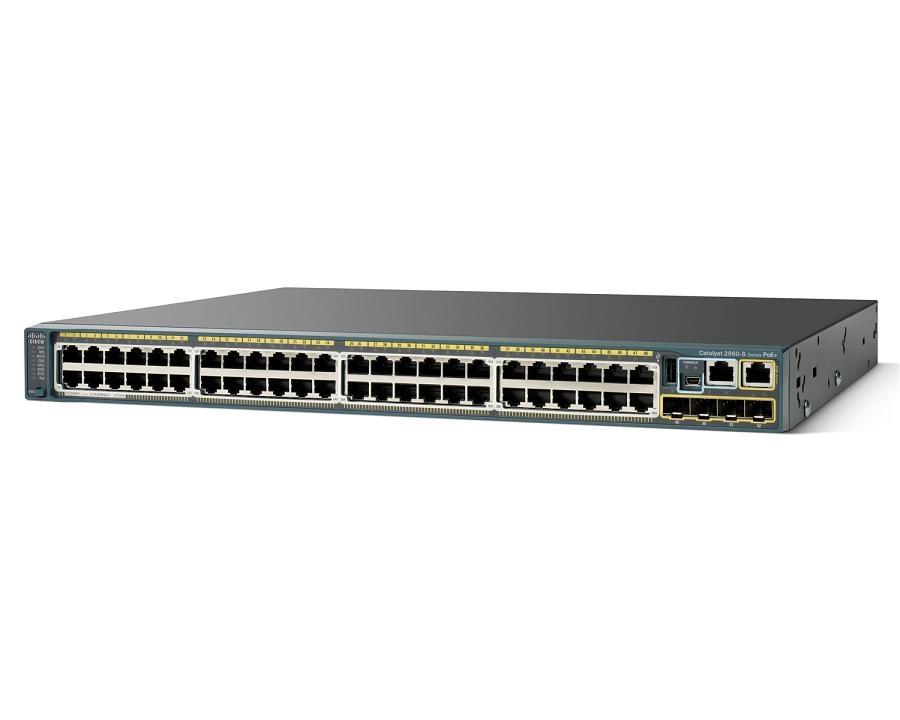 WS-C2960S-48LPS-L Cisco Catalyst 2960S-48LPS-L 48-Ports 10/100/1000Base-T RJ-45 POE Manageable Layer2 Rack-mountable 1U and Stackable Ethernet Switch with 4x SFP (mini-GBIC) Uplink Ports and 1x Stacking Module (Refurbished)