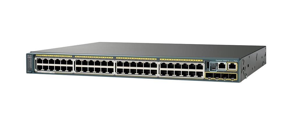 WS-C2960S-48LPS-RC Cisco Catalyst 2960S 48-Ports 10/100/1000Base-T RJ-45 POE Manageable Layer2 Rack-mountable 1U and Stackable Ethernet Switch with 4x SFP (mini-GBIC) Uplink Ports and 1x Stacking Module (Refurbished)