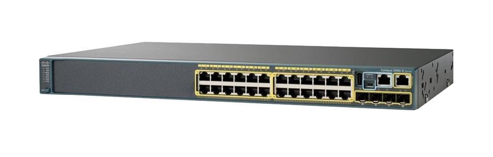 WS-C2960X-24PSL-RF Cisco Catalyst 2960X-24PS-L 24-Ports 10/100/1000Base-T RJ-45 PoE Manageable Layer2 Rack-mountable 1U and Desktop Switch with 4x SFP+ Expansion Slots (Refurbished)