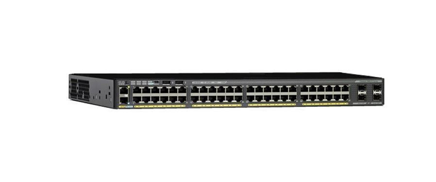 WS-C2960X48LPDL-RF Cisco Catalyst 2960X-48LPD-L 48-Ports 10/100/1000Base-T RJ-45 12x PoE and 12x PoE+ Ports USB Manageable Layer3 Rack-mountable Ethernet Switch with 2x SFP+ Ports (Refurbished)