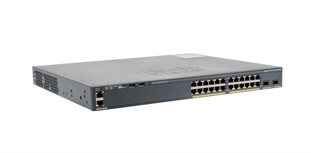 WS-C2960XR-24PS-I Cisco Catalyst 2960 X Series 24-Ports Ethernet 10/100/1000Mbps 4 x SFP Gigabit Rack-mountable Managed Ethernet Switch (Refurbished)