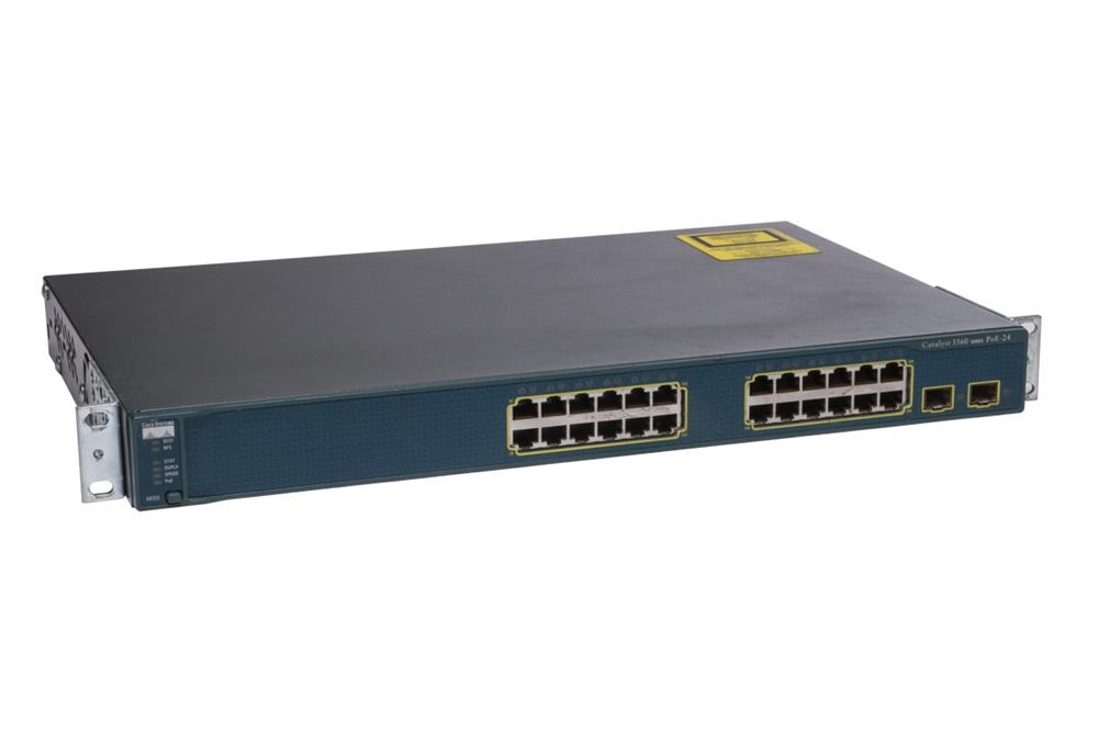 WS-C3560-24PS-S Cisco Catalyst 3560 24-Ports 10/100 POE SMI Switch with 2x SFP Ports and Standard Software (Refurbished)