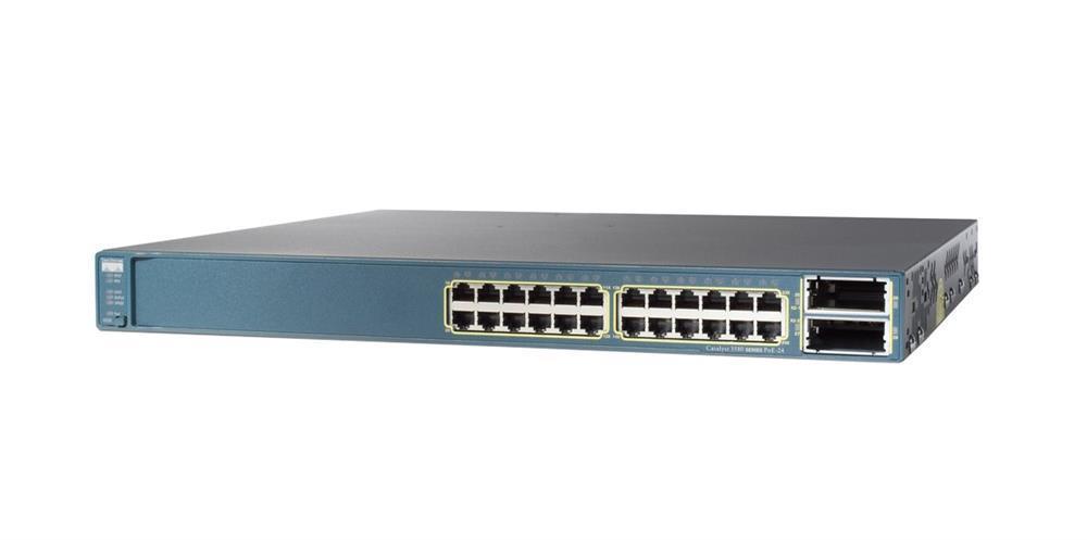 WS-C3560E-24PD-S Cisco Catalyst 3560-E 24-Ports 10/100/1000Mbps Multi-Layer Ethernet Switch with POE + 2 10GE(X2) 750W IPB (Refurbished)