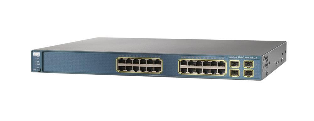 WS-C3560G-24PS-S Cisco Catalyst 3560-G 24-Ports 10/100/1000 PoE + 4 SFP Switch (Refurbished)