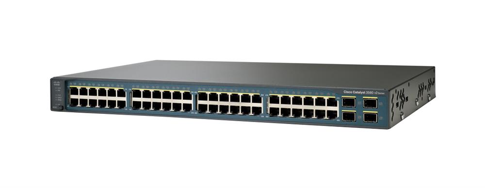 WS-C3560V2-48PS-E Cisco Catalyst 3560v2 48-Ports 10/100Base-TX RJ-45 PoE Manageable Layer3 Rack-mountable 1U Switch with 4x SFP Ports (Refurbished)
