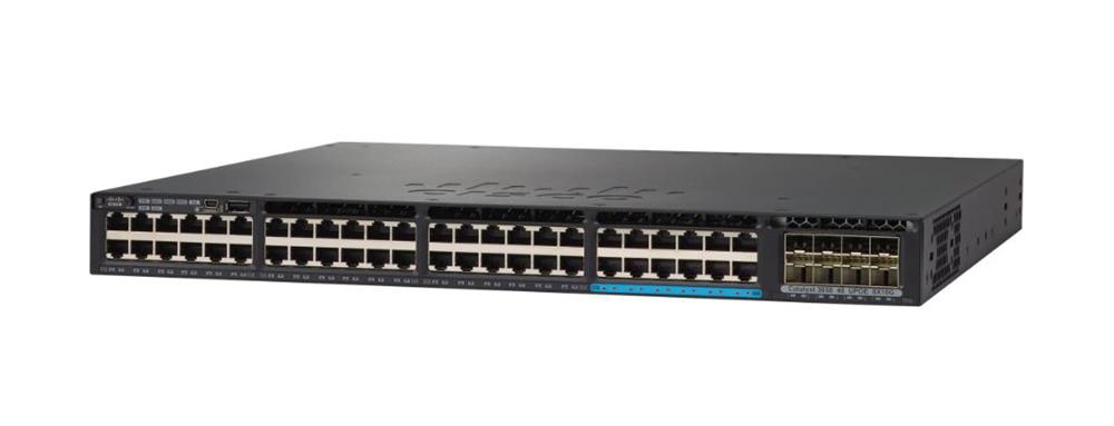 WS-C3650-12X48FD-E Cisco Catalyst 3650 Series 48-Ports 10GBase-T RJ-45 Optical Fiber and Twisted Pair Manageable Layer3 Rack-mountable 1U and Standalone Switch with 12x 10 Gigabit Ethernet Network and 2x SFP+ Ports (Refurbished)