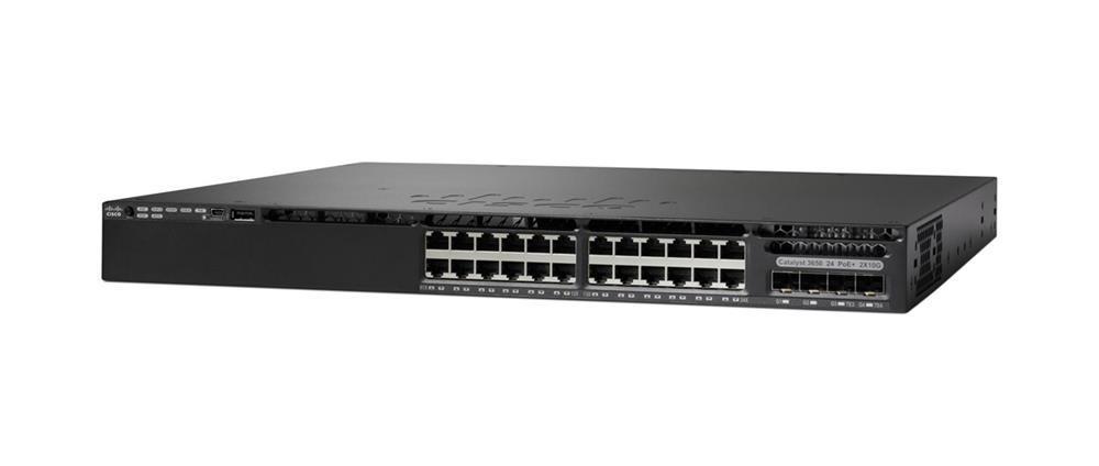 WS-C3650-24PWSS-RF Cisco Catalyst 3650-24P Layer 3 Switch - 24 Ports - Manageable - Gigabit Ethernet, 10 Gigabit Ethernet - 10/100/1000Base-T, 10GBase-X - Refurbished - 4 Layer Supported - Modular - 4 SFP Slots -  (Refurbished)