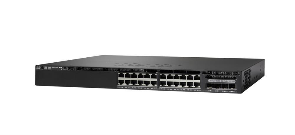 WS-C3650-24TD-L-A1 Cisco Catalyst 3650 24-Ports 10/100/1000Base-T RJ-45 Manageable Layer4 Rack-mountable 1U and Desktop Switch with 4x 10 Gigabit Ethernet Uplink Ports (Refurbished)