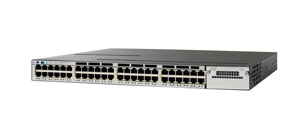 WS-C3750X-48P-L-BO Cisco Catalyst 3750x-48p 48-Ports 10/100/1000Base-T RJ-45 PoE+ Manageable Layer2 Rack-mountable 1U Stackable Ethernet Switch with 2x Expansion Slots (Refurbished)