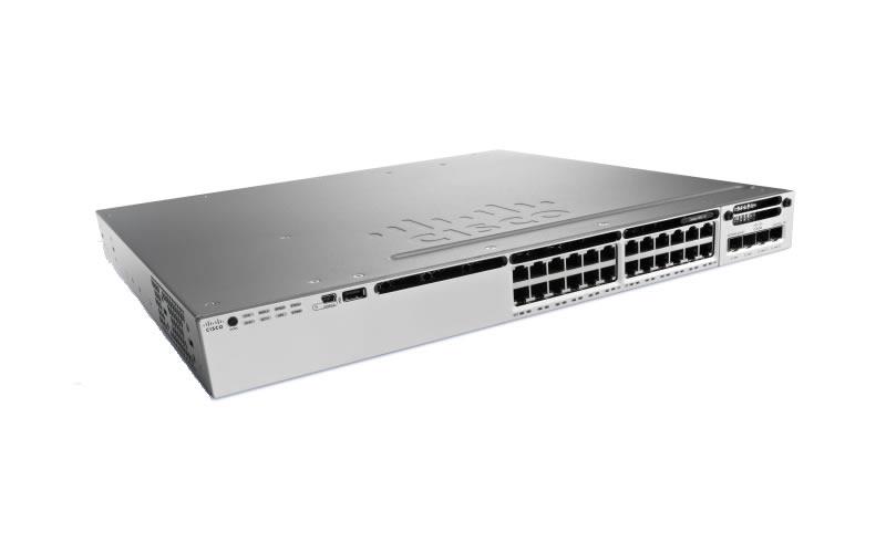 WS-C3850-24T-S Cisco Catalyst 3850 24-Ports 10/100/1000Base-T RJ-45 USB Manageable Layer3 Rack-mountable 1U Stackable Modular Switch with 1x Expansion Slot (Refurbished)