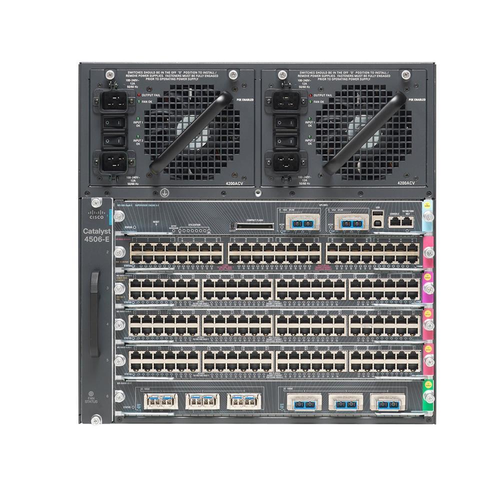 WS-C4506-E Cisco Catalyst 4506-E Switch Chassis with PoE Manageable PoE Ports (Refurbished)