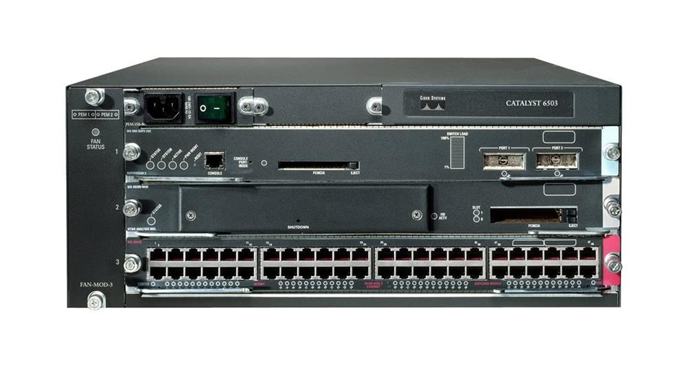 WS-C6503E-S32-GE Cisco Catalyst 6503E Chassis with Supervisor Engine 32 (8 GE version) and fan Tray (Refurbished)