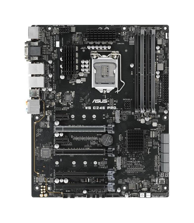 WS C246 PRO ASUS Socket LGA 1151 Intel C246 Chipset Intel Xeon E-2100/ Core i7 / i5 / i3 / Pentium / Celeron Processors Support DDR4 4x DIMM 8x SATA3 6.0Gb/s ATX Server Motherboard (Refurbished)