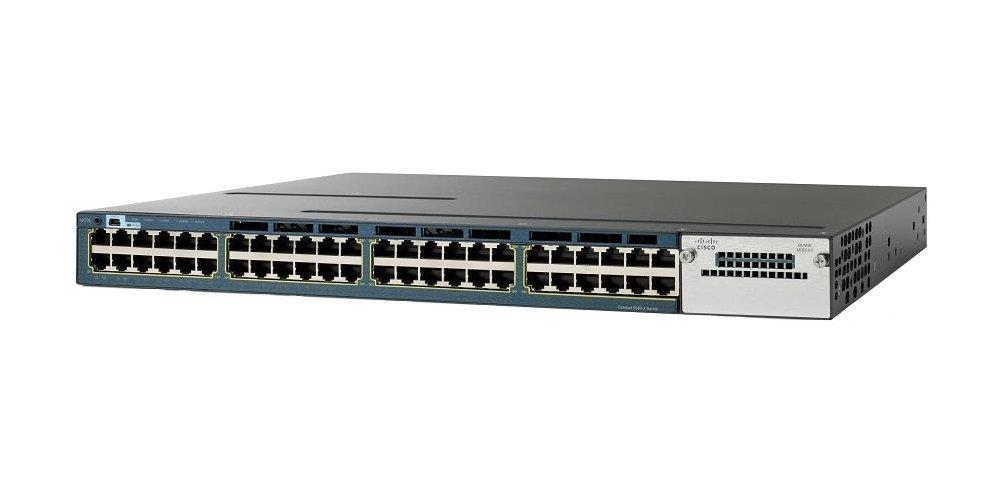 WSC3560X48PLRF Cisco Catalyst 3560 48-Ports 10/100/1000Base-T RJ-45 PoE+ USB Manageable Layer2 Rack-mountable 1U Switch with 1x Network Interface Module (NIM) (Refurbished)