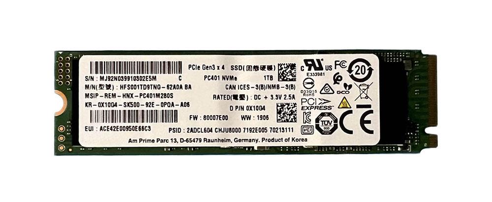 X10G4 Dell 1TB PCI Express NVMe 3.0 x4 M.2 2280 Solid State Drive (SSD)