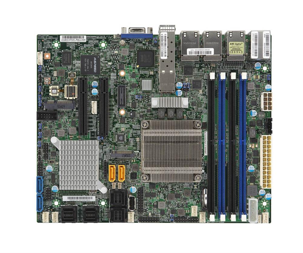 X10SDV-7TP8F-O SuperMicro X10SDV-7TP8F Socket LGA FCBGA 1667 System On Chipset Intel Xeon D-1587 Processors Support DDR4 4x DIMM 4x SATA3 6.0Gb/s Flex-ATX Server Motherboard (Refurbished)